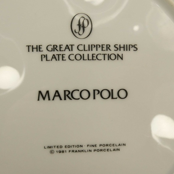 MARCOPOLO Great Clipper Ships Plate Collection 1981 Franklin Porcelain UHH&S - Picture 11 of 11